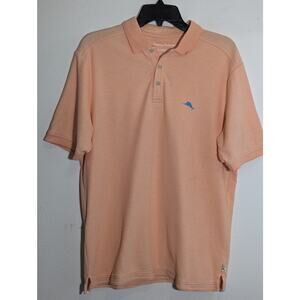 Tommy Bahama Polo Shirt Mens S/P Peach Short Sleeve Supima Coastal Preppy Resort